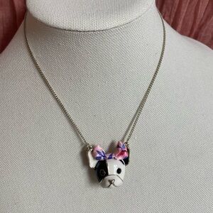 Adorable Betsey Johnson Bulldog / Frenchie Necklace